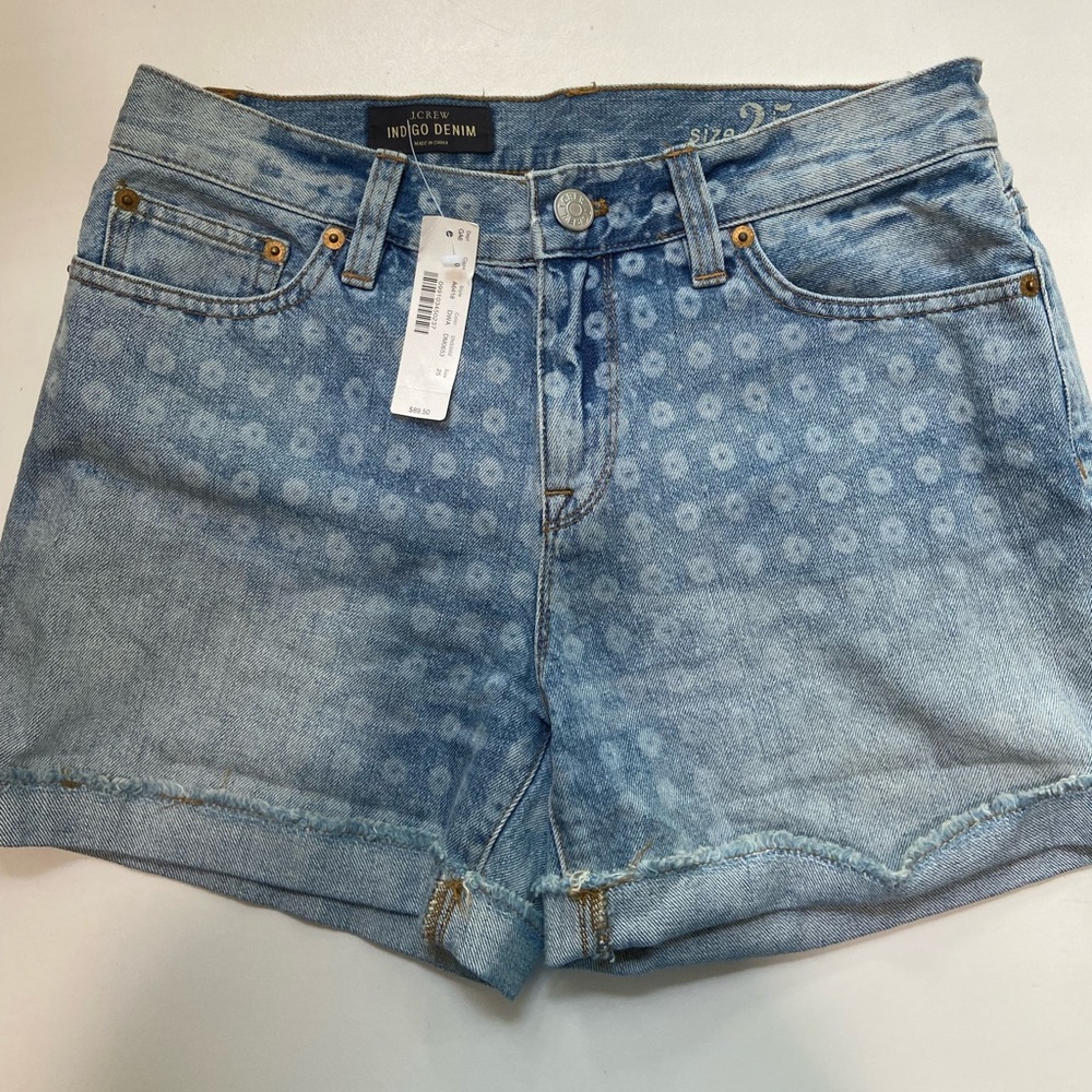 Jcrew super cute jean shorts with white wash detail size 25